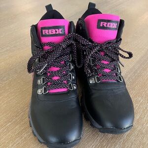 Worn 1 time! RBX Black/Pink Hiking Boots